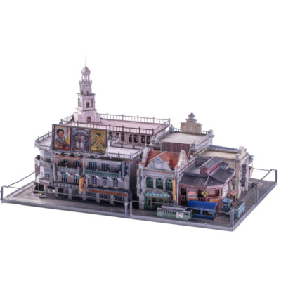 Old Shanghai Set of 4+Tool Set DIY 3D Metal Puzzle Assemble Model Kits Laser Cut