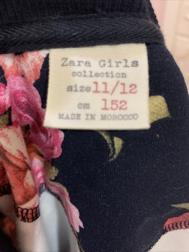ZARA AMAZING BRIGHT FLORAL ZIP FRONT SWEATSHIRT JACKET GIRL'S COLLECTIONSZ 11/12 - Picture 13 of 13