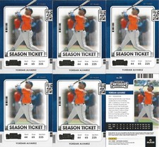 2021 Panini Contenders YORDAN ALVAREZ - Lot of 6 Cards - #35 Base - Astros