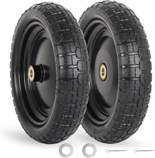 GICOOL 13" Flat-free Solid Tire and Wheel 5/8" Axle Bore Hole 2.2" Offset Hub