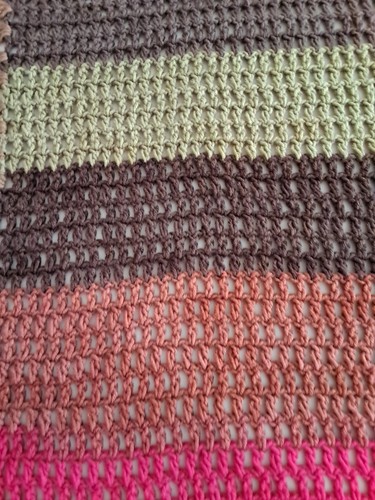 Handmade Crochet Afghan Throw Granny Core Shabby Chic Size 70" x 53" Brown Red - Picture 7 of 10