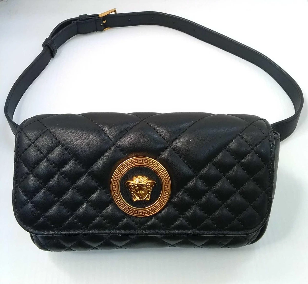 Micro medusa leather top handle bag - Versace - Women