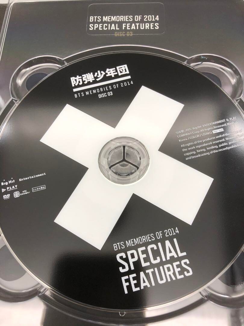 BTS Memories of 2014 3 DVD Tower Record Limited K-POP Music JIN