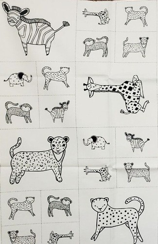 SAVANNAH Moda FABRIC quilting panel monkey leopard Gingiber sew black 48221-21 - Picture 2 of 10