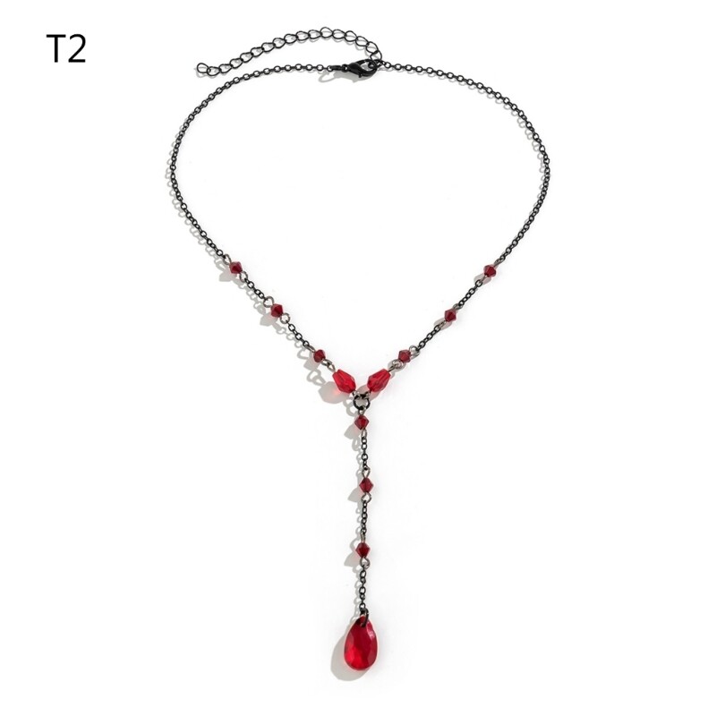 Halloween Blood Pendant Clavicle Chain Necklace Elegant Blood Drop ...