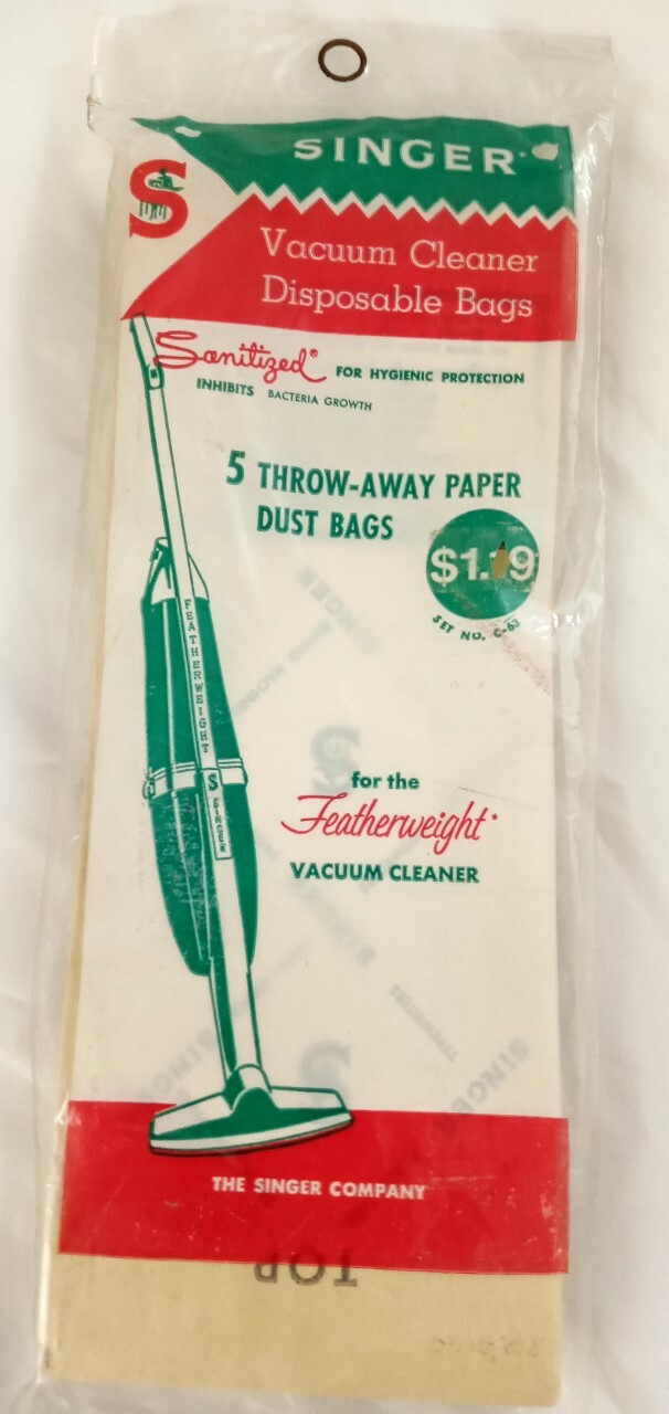 GENUINE SINGER VACUUM CLEANER BAGS FOR FEATHERWEIGHT STICK VACUUM