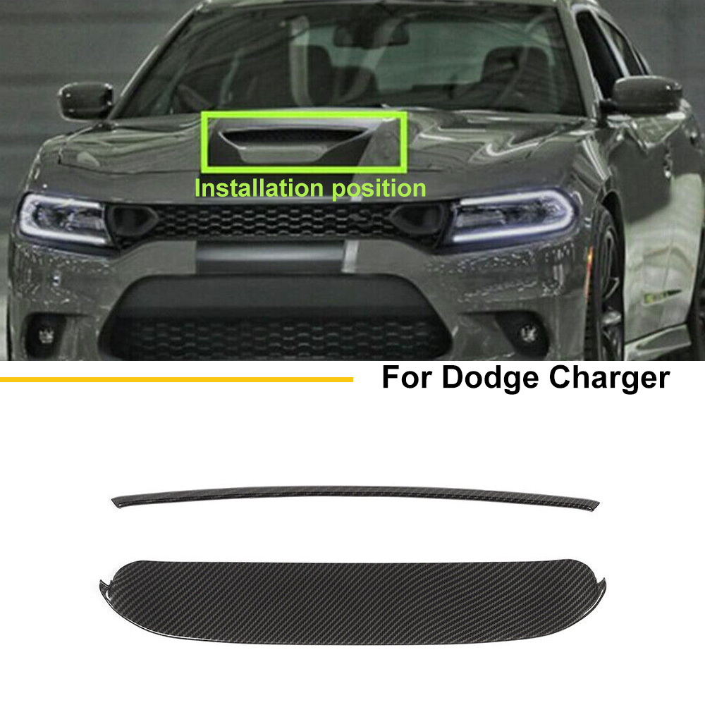 Hood Bezel Front Center Grill Scoop Cover Trim Accessories For Dodge Charger 15+