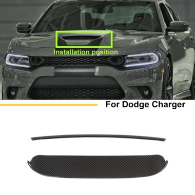 Hood Bezel Front Center Grill Scoop Cover Trim Accessories For Dodge Charger 15+