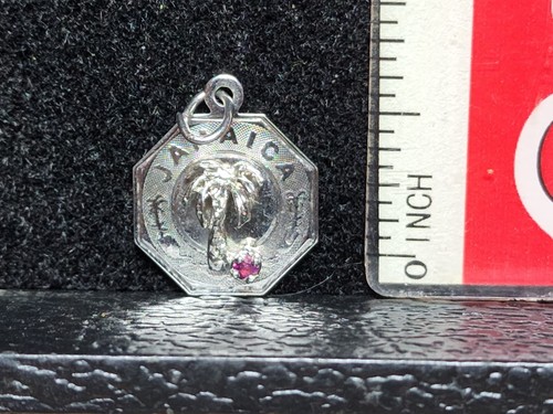 Vintage Jamaica Real Ruby/Sterling Silver Charm/Pendant