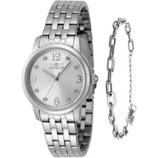 Invicta Women's Watch Angel Quartz Silver Tone Stainless Steel Bracelet 48255