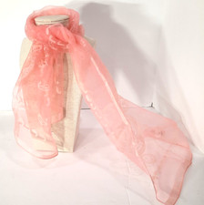 Pink 1950s Rayon Scarf Neckerchief Poodle Skirt Outfit Accessory Made in Italy
