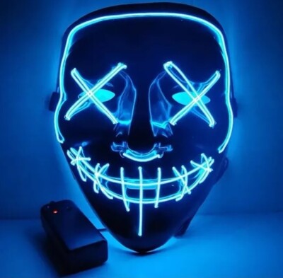 Halloween LED Gesichtsmaske Draht Leuchtmaske Cosplay Party Kostüm mit Batterien