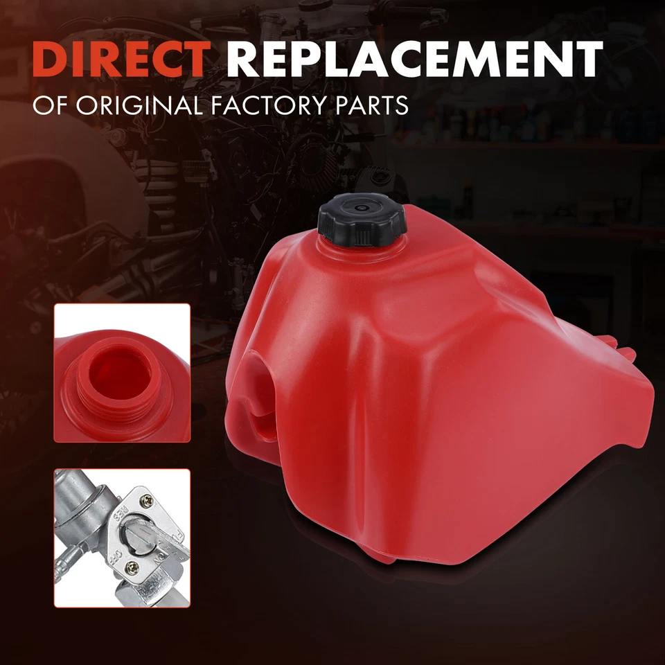 Tanque de combustible con tapa y llave de combustible para Honda ATC185 1980 ATC200 81-83 Big Red 200 Foto 4 de 4