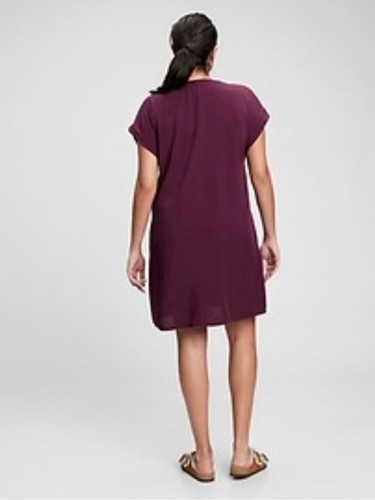 Damen Gap Kleid XXL Lila V-Ausschnitt Kurzarm - Bild 2 von 9