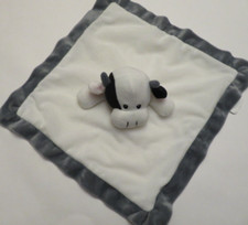 Baberoo Cow Security Blanket Baby Lovey Plush White Gray Black