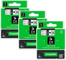 3X tape cartridge 40913 black on white background 9mm x 7m for D1 DYMO labeller