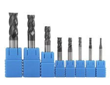 8pcs 1mm-12mm 4T 4Flutes Tungsten Carbide End Mill Set Milling Cutter Tool HRC50