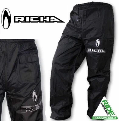 Richa Rain Warrior Motorcycle Scooter 100% Waterproof Over Trousers - Lined