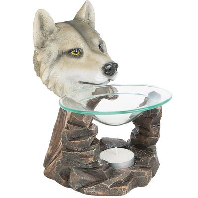 Wolf Aromalampe Duftlampe Wild Life Figur Dekoration Raumluft Western Indianer
