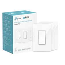 Kasa Smart Light Switch HS200P3, Single Pole, 3 Pack, White, Alexa Compatible