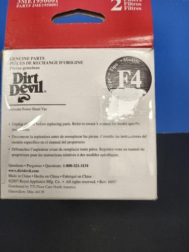 Dirt Devil F4 Filter (3-ME1950001) Originalteile - 2er Pack - Bonuskauf! - Bild 3 von 3