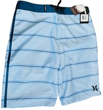 Hurley Board Shorts 18 Boys Psychic Blue stripes NWT 38
