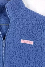 VINEYARD VINES Full Zip Women  s Chunky Sherpa Pile Pullover Blue Size S No Tag