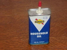 Vintage Sunoco Household Oil 4 Ounce Full Oil Can