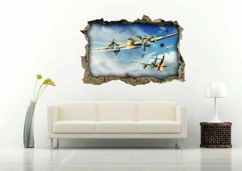 Military Aircrafts Planes Air Force Jets 3D Wall Sticker Vinyl Decal Art Mural - Picture 9 of 15