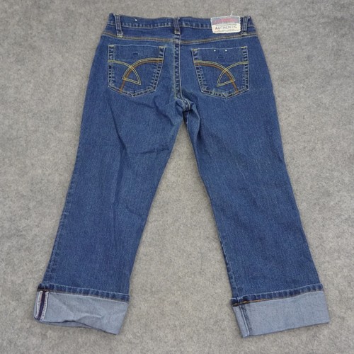 Z Cavaricci Jeans Womens 7 Juniors Blue Low Rise Straight Denim Pants Cropped - Picture 10 of 12