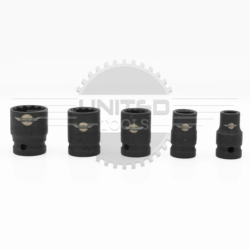 12pt 15pc 1/2"Inch Drive IMPACT Socket Set Shallow Impact Sockets Tool Bergen - Image 2 of 3