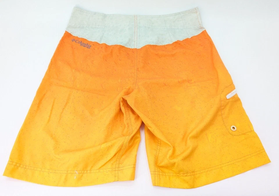 Columbia PFG Board Shorts Bañador Para Hombre 11" Naranja Blanco Bolsillo Talla 34 Foto 3 de 4