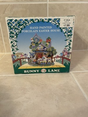 Vintage Collectible Bunny Lane hand painted Porcelain Easter House