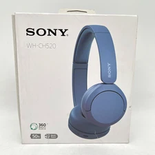 NEW Sony WH-CH520 Rechargeable On-Ear Wireless Bluetooth Headphones - Blue