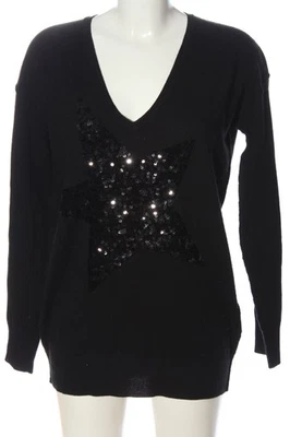 BLOOM Pull col en V Dames Pull T EU 38 noir style décontracté - Photo 1/4