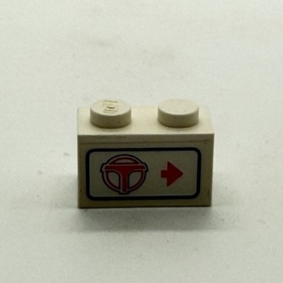 Lego   3004pb021R Stein Brick 1x2 weiß Sticker rechts Pfeil 6399 Airport Shuttle
