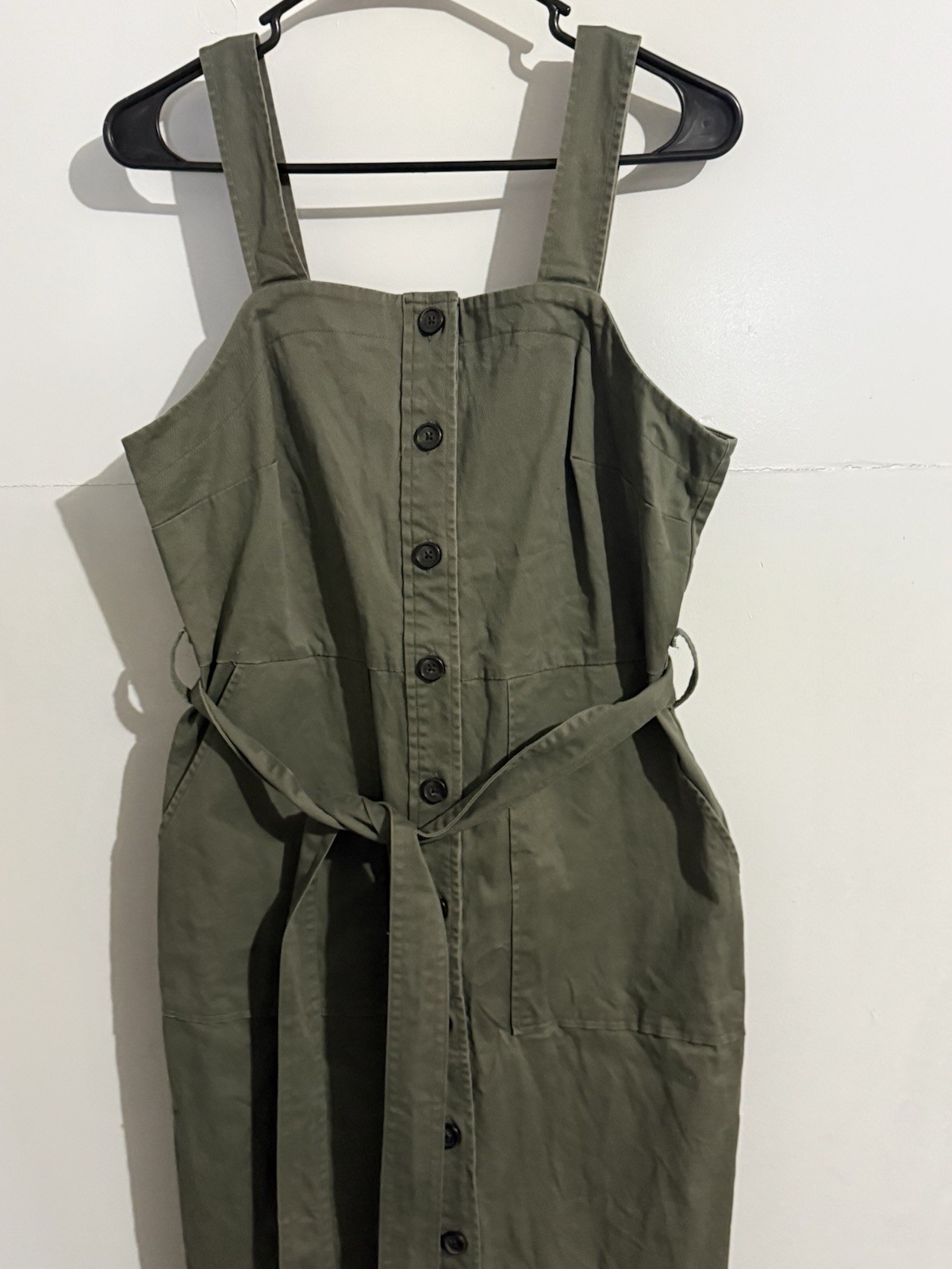 Universal Thread Olive Green Button-Down Dress wi… - image 3