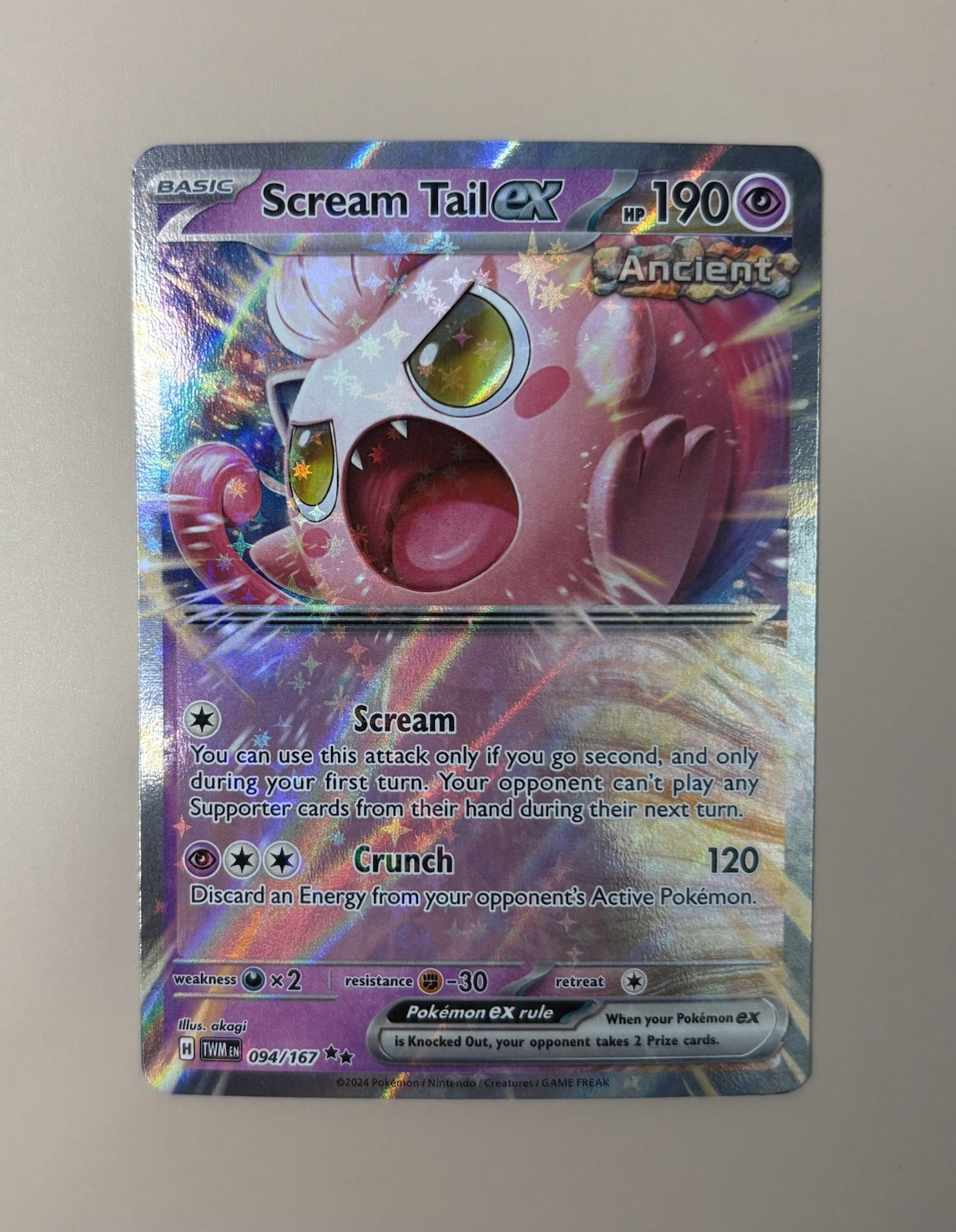 Scream Tail EX 094/167 - Pokémon S&V Twilight Masquerade Double Rare NM🔥🔥