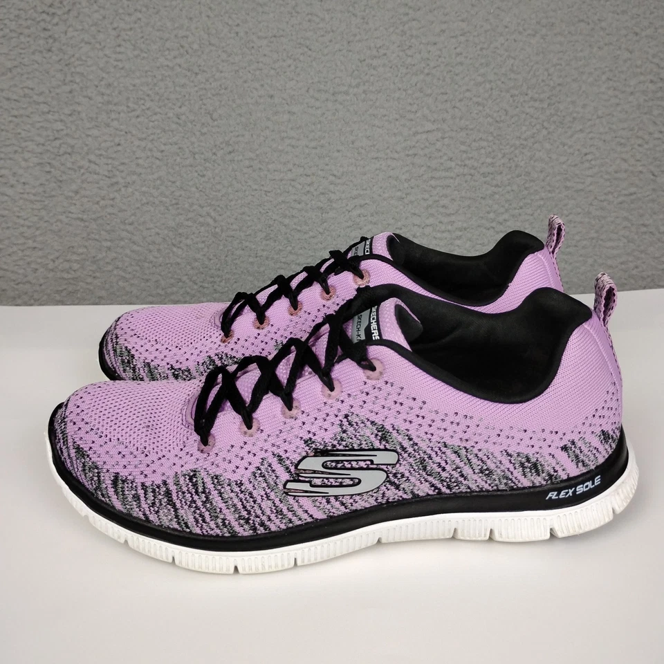 Skechers Zapatos Mujer 9.5 Lavanda Flex Appeal 2.0 Tenis Tejido Suela Flexible 11877 Foto 2 de 4
