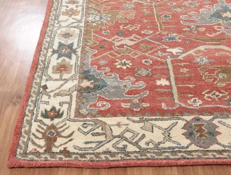 Alfombra de lana PB Channing Rust | Alfombras de lana tradicionales | Venta de alfombras acolchadas Foto 3 de 4