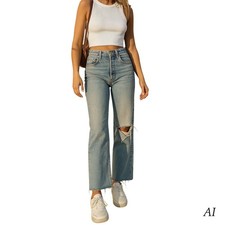 188 AGOLDE Womens Jeans Size 31 Cherie High Rise Light Wash Distressed