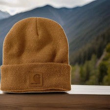 Carhartt Unisex Knit Beanie Hat Acrylic Winter Pull on Knit Cap Brown NWT