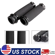 1 Inch Black Front Handle Bar Hand Grips For Honda Yamaha Suzuki Kawasaki Harley