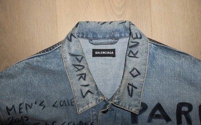 Balenciaga SS19 Oversized Graffiti Denim Jacket 52 Demna Era RARE
