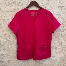 FIGS Technical Collection Scrub Top Pink Size Womens Large