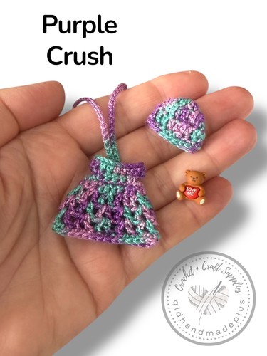 My Mini Baby Clothes Crochet Dress Beanie Mini Bear 2.5 inch Zuru Doll BN #QHP11 - Picture 23 of 52