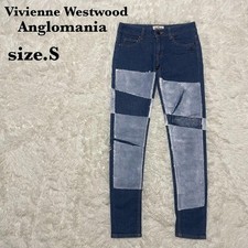 Vivienne Westwood Skinny Denim Orb Embroidery Painted Navy Blue