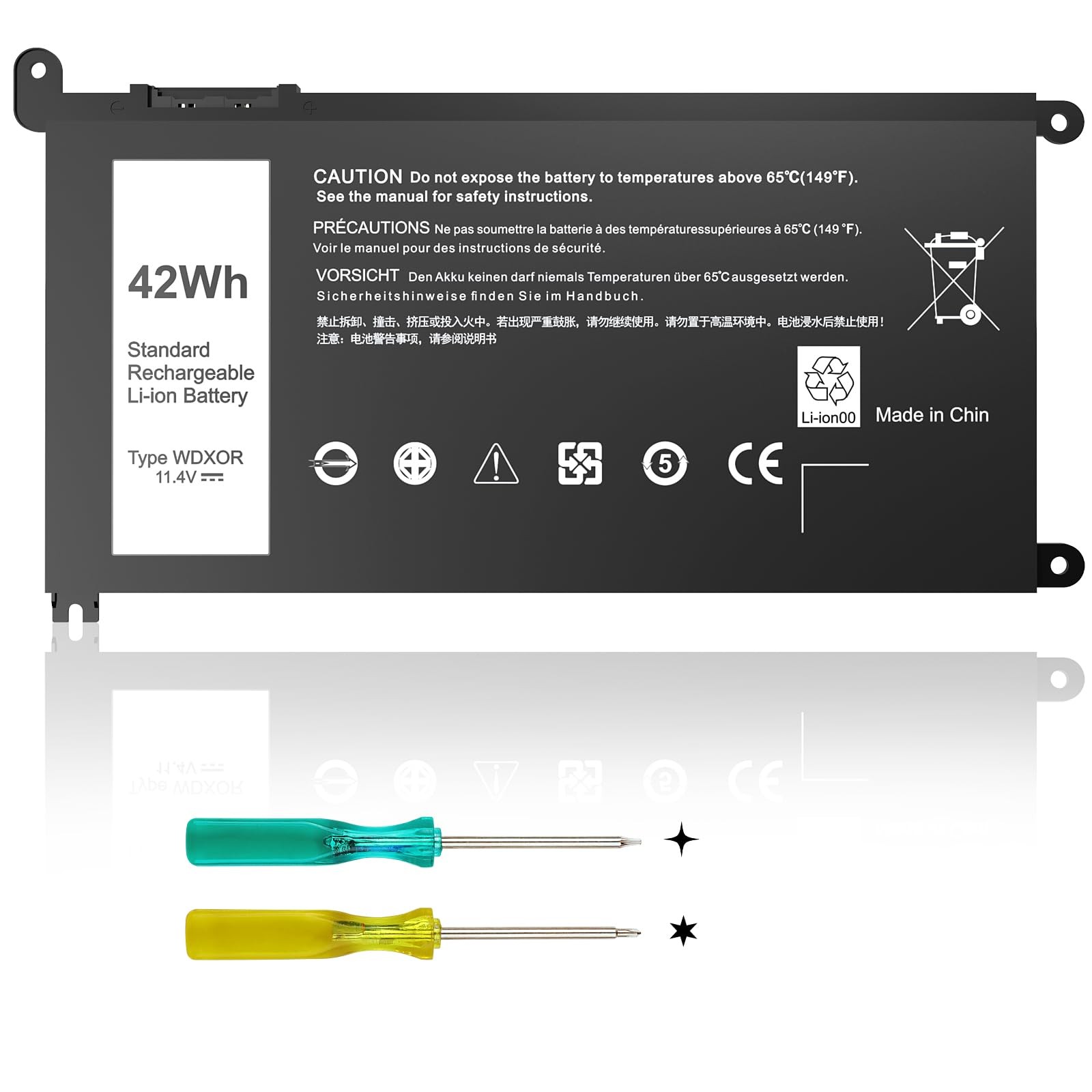 WDX0R WDXOR Batteria di ricambio per computer portatile Dell Inspiron 13 15 17