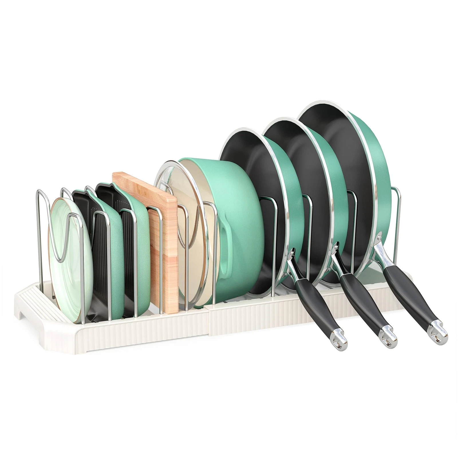 Pots and Pans Organizer for under Cabinet, Pan Pot Organizers inside Cabinet,...
