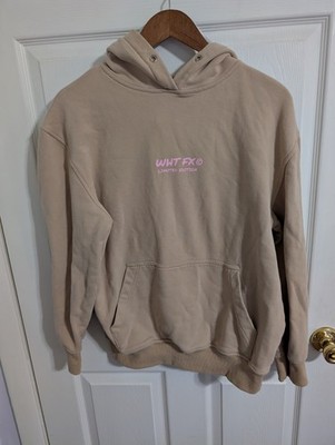 White Fox Womens Hoodie Beige Size S/M Small Medium Pullover Sweatshirt